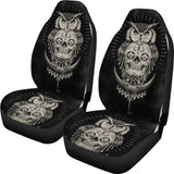 Skull Gift Polyester Fabric 3D Skull Car Seat Cover Set 093223 - YourCarButBetter