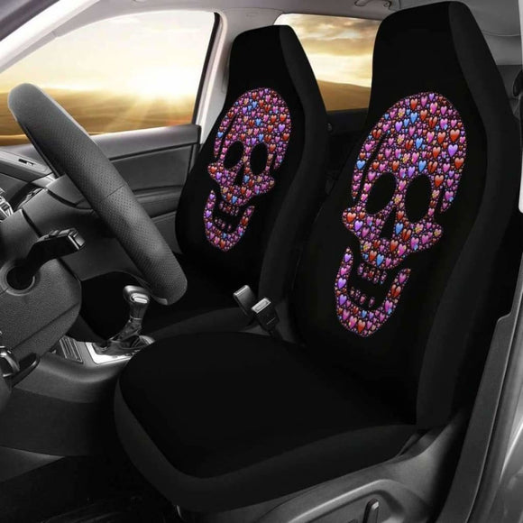 Skull lentines Heart Car Seat Covers Amazing Gift Ideas 174914 - YourCarButBetter