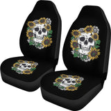 Skull Mix Sunflower Style Car Seat Covers 212101 - YourCarButBetter