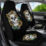 Skull Mix Sunflower Style Car Seat Covers 212101 - YourCarButBetter