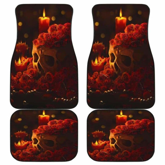 Skull Rose & Candles Car Floor Mats 103406 - YourCarButBetter