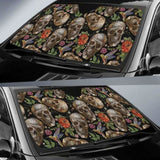 Skull Rose Humming Bird Flower Pattern Car Auto Sun Shades 172609 - YourCarButBetter