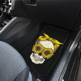 Skull Sunflower Bandana Floral Pattern Cute Car Floor Mats 210403 - YourCarButBetter