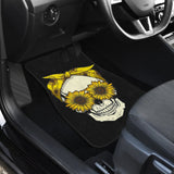 Skull Sunflower Bandana Floral Pattern Cute Car Floor Mats 210403 - YourCarButBetter