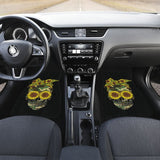 Skull Sunflower Camouflage With Leopard Bandana Bow Car Floor Mats 210403 - YourCarButBetter