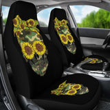 Skull Sunflower Camouflage With Leopard Bandana Bow Car Seat Covers 210403 - YourCarButBetter
