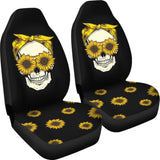 Skull Sunflower Custom Car Accessories Car Seat Covers 212101 - YourCarButBetter