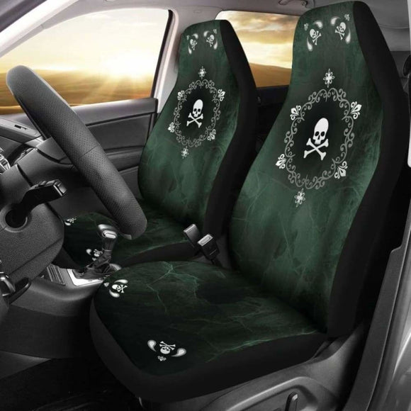 Skullistic Green Mandala Skulls Car Seat Covers 105905 - YourCarButBetter