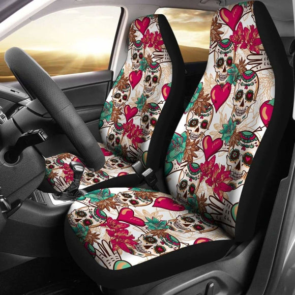 Skulls And Hearts Car Seat Cover 174914 - YourCarButBetter