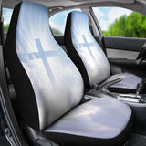 Sky Blue Cross In Clouds Car Seat Covers 160905 - YourCarButBetter