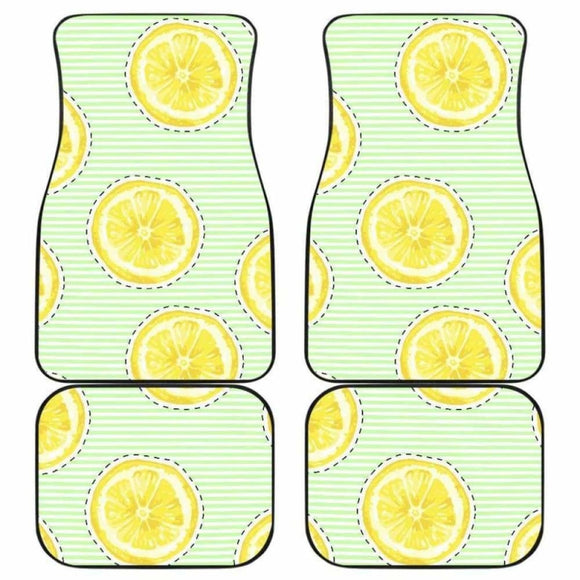 Slice Of Lemon Pattern Front And Back Car Mats 103131 - YourCarButBetter