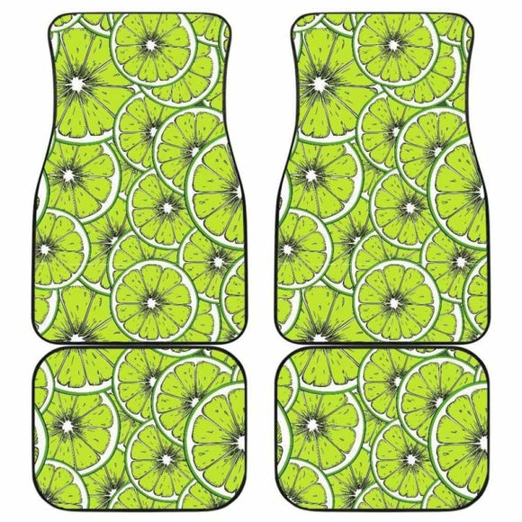 Slices Of Lime Design Pattern Front And Back Car Mats 194013 - YourCarButBetter
