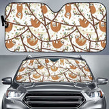 Sloths Hanging On The Tree Pattern Car Auto Sun Shades 172609 - YourCarButBetter