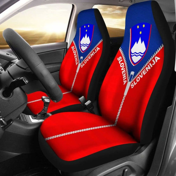 Slovenia Car Seat Cover With Straight Zipper Style 192609 - YourCarButBetter