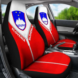 Slovenia Car Seat Cover With Straight Zipper Style Red 192609 - YourCarButBetter