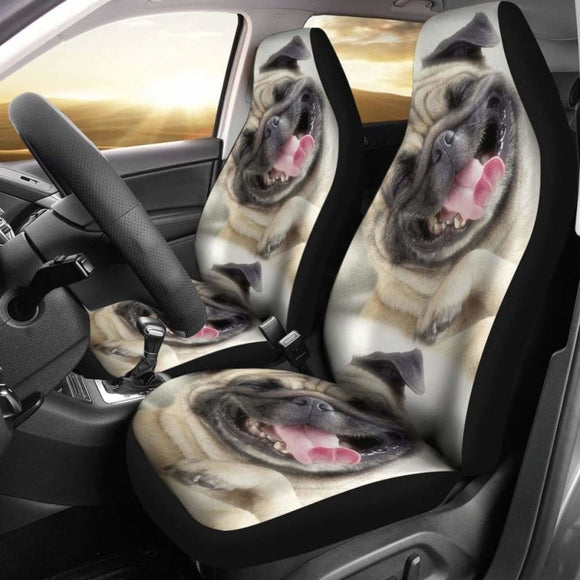 Smiling Pug Car Seat Covers 102918 - YourCarButBetter