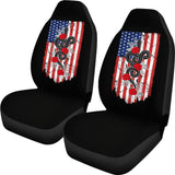 Snake And Flower Custom Design American Flag Style Car Seat Covers 212109 - YourCarButBetter