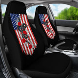 Snake And Flower Custom Design American Flag Style Car Seat Covers 212109 - YourCarButBetter