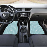 Snowflake Pattern Blue Stripe Background Front And Back Car Mats 110728 - YourCarButBetter