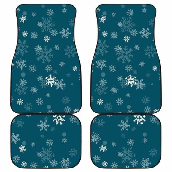 Snowflake Pattern Dark Background Front And Back Car Mats 110728 - YourCarButBetter