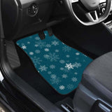 Snowflake Pattern Dark Background Front And Back Car Mats 110728 - YourCarButBetter