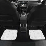 Snowflake Pattern White Background Front And Back Car Mats 110728 - YourCarButBetter