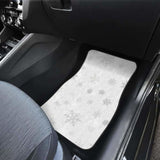 Snowflake Pattern White Background Front And Back Car Mats 110728 - YourCarButBetter