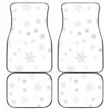 Snowflake Pattern White Background Front And Back Car Mats 110728 - YourCarButBetter