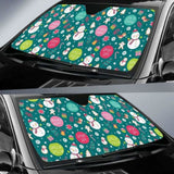 Snowman Bird Decorative Elements Christmas Pattern Car Auto Sun Shades 172609 - YourCarButBetter