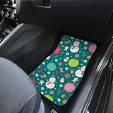Snowman Bird Decorative Elements Christmas Pattern Front And Back Car Mats 112608 - YourCarButBetter