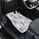 Snowman Christmas Tree Snow Gray Background Front And Back Car Mats 112608 - YourCarButBetter