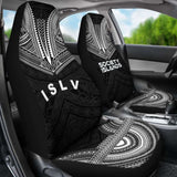 Society Islands Car Seat Cover - Society Islands Flag Polynesian Chief Tattoo Black Version - 10 174914 - YourCarButBetter