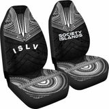 Society Islands Car Seat Cover - Society Islands Flag Polynesian Chief Tattoo Black Version - 10 174914 - YourCarButBetter