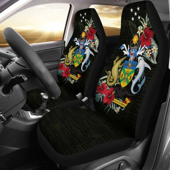 Solomon Islands Car Seat Covers - Solomon Islands Coat Of Arms Hibiscus - 232125 - YourCarButBetter