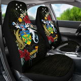 Solomon Islands Car Seat Covers - Solomon Islands Coat Of Arms Hibiscus - 232125 - YourCarButBetter