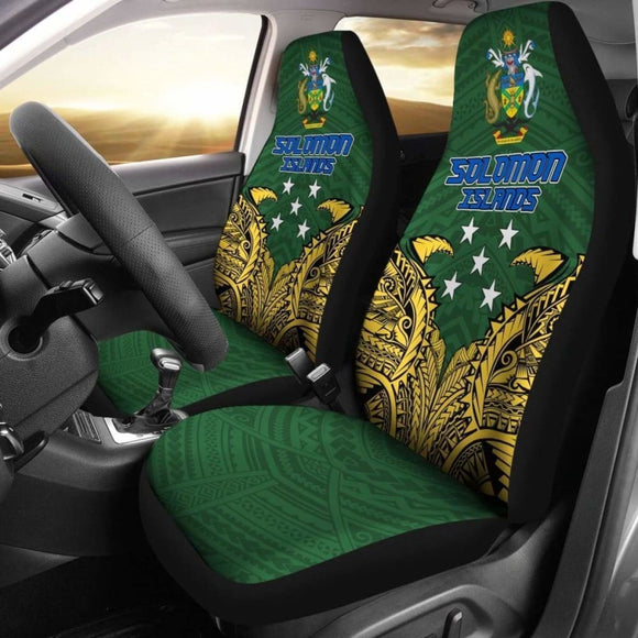Solomon Islands Car Seat Covers - Solomon Flag Coat Of Arms Premium - Amazing 1 105905 - YourCarButBetter