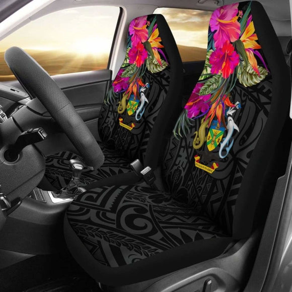 Solomon Islands Car Seat Covers - Polynesian Hibiscus Pattern - 232125 - YourCarButBetter