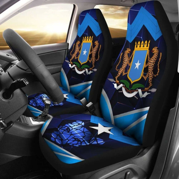 Somalia Car Seat Covers - Coat Of Arms Somalia With Leopard - 092813 - YourCarButBetter