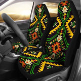 Southwest Navajo Native American Green Yellow Micro Fiber Auto Car Seat Covers 105905 - YourCarButBetter