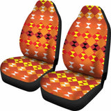 Southwest Navajo Native American Orange Micro Fiber Auto Car Seat Covers 105905 - YourCarButBetter