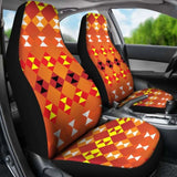 Southwest Navajo Native American Orange Micro Fiber Auto Car Seat Covers 105905 - YourCarButBetter