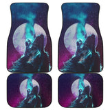 Space Galaxy Wolf Howling Car Floor Mats 212003 - YourCarButBetter
