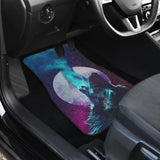 Space Galaxy Wolf Howling Car Floor Mats 212003 - YourCarButBetter