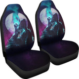 Space Galaxy Wolf Howling Car Seat Covers 212003 - YourCarButBetter