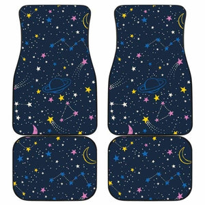 Space Pattern With Planets Comets Constellations And Stars Front And Back Car Mats 142711 - YourCarButBetter