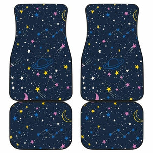 Space Pattern With Planets Comets Constellations And Stars Front And Back Car Mats 153908 - YourCarButBetter