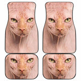 Sphynx Cat Car Floor Mats Funny Cat Face 112428 - YourCarButBetter