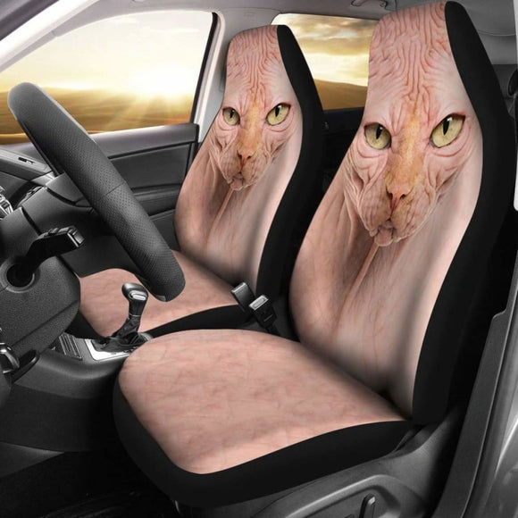 Sphynx Cat Car Seat Covers Cat Face 112428 - YourCarButBetter