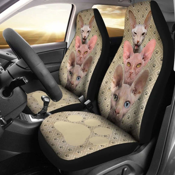 Sphynx Cat Car Seat Covers Funny For Cat Lover 112428 - YourCarButBetter