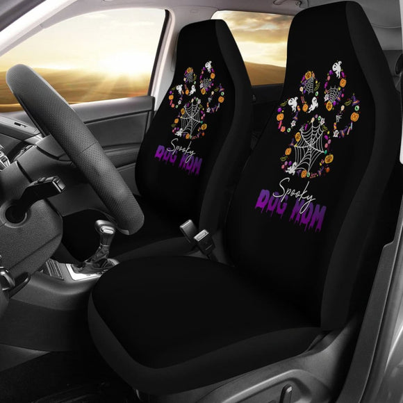 Spooky Dog Mom Halloween Car Seat Covers 211110 - YourCarButBetter